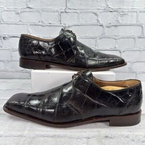 Vintage Mauri Classic‎ Exotic Alligator Dress Shoes Mens 14M Brown Square Toe